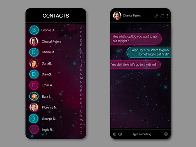 Direct Messaging App - 1980s Space Theme