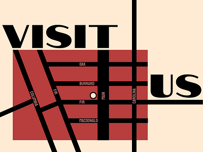 Daily UI #029: Map bauhaus contact contact us dailyui design location map modern art retro street map vintage