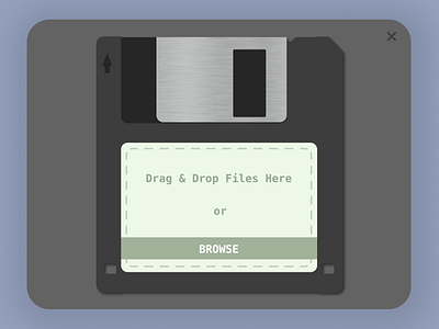 Daily UI #031: File Upload 1980s 1990s dailyui drag and drop file file upload floppy disc retro upload