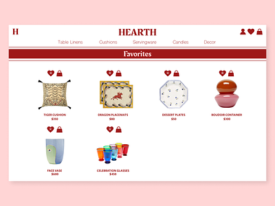 Daily UI# 044: Favorites dailyui dailyui044 e commerce favorites home decor shopping wishlist