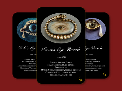 Daily UI #045: Info Card antiques dailyui dailyui045 dark ui info card information card jewelry