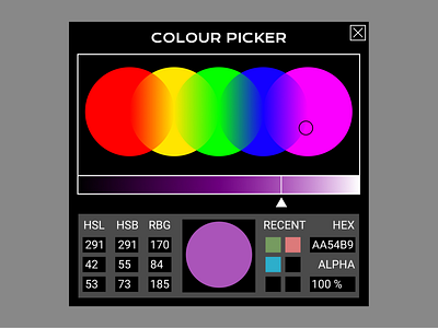 Daily UI #060: Colour Picker 060 1980s 80s atari color picker colour colour picker dailyui dailyui060 design gaming retro ui