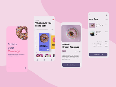 Pastries Ordering & Delivery mobile app app branding design ui ux