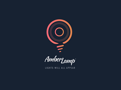 Amber lamp design gradient graphic lamp logo