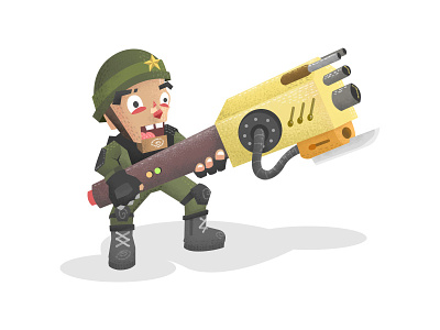 Sgt. Bazooka army bazooka character flat gun soldier weapon