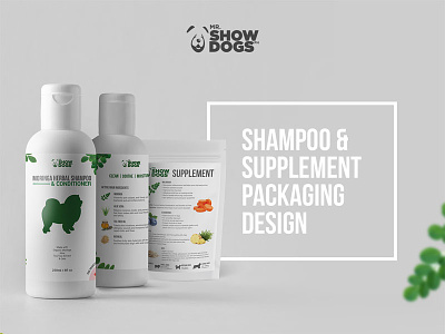 Mr. Showdogs Shampoo & Supplement Packaging minimal packaging design print