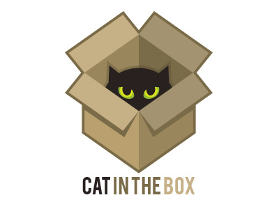 Cat In The Box Logo Template box brand cat illustration logo template