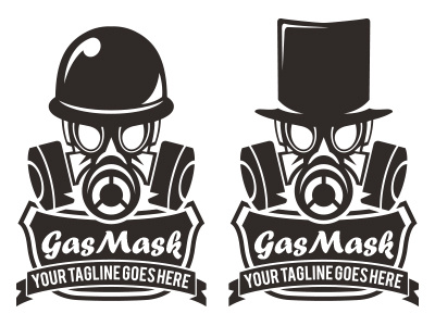 Gas Mask brand gas logo mask steampunk template vintage