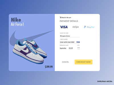 Daily UI Challenge: Credit Card Checkout #002 #DailyUI