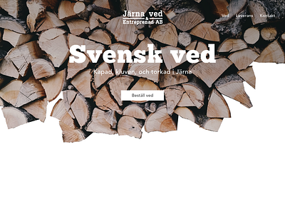 Swedish Firewood (Svensk ved) business concept experience firewood landing page local responsive ui ux web webdesign website