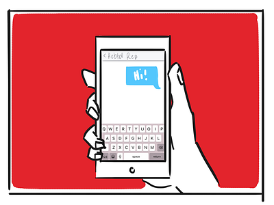 Hi! From your Rebtel rep hand mobile service design sms storyboard