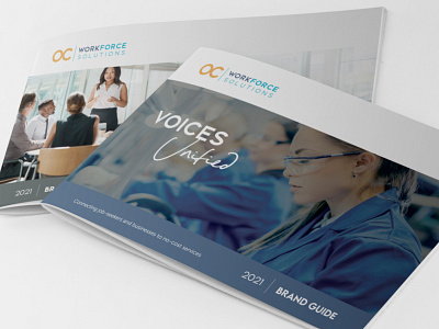OC Workforce Solutions Brand Guide Book branding branding guidelines collateral marketing materials strategy