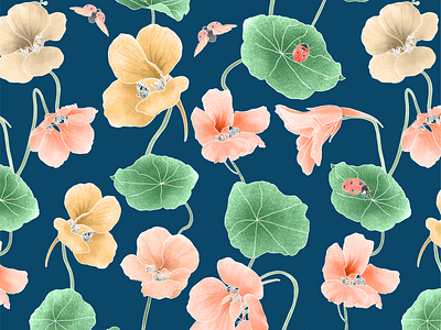 Summer Floral - Nasturtium colorway 2