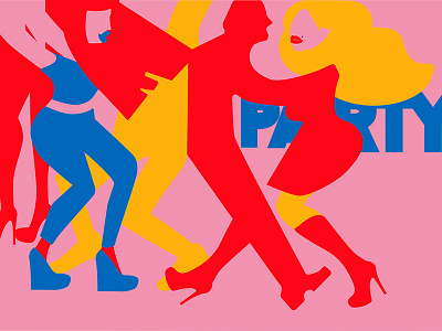 Illustrations for N.A.B.I. taxi service boobs city dasha f. dance disco dress fashion girls heels move music taxi