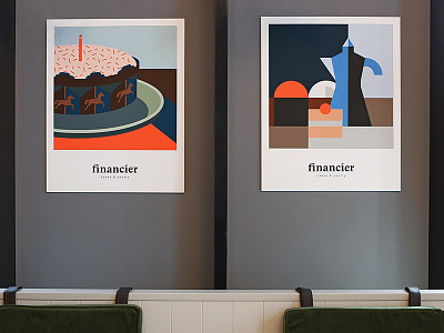 Posters for the Financier cafe