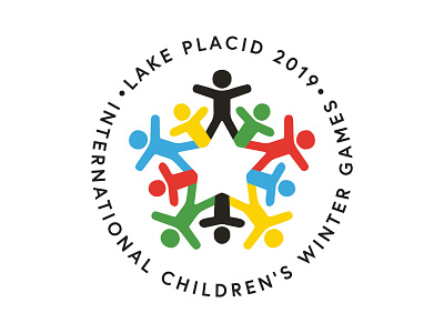 Lake Placid International Children's Winter Games Brand branding design logo