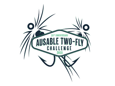 Ausable Two-Fly Challenge branding design logo sports