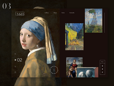 DailyUI 003 - Landing page 003 artgallery artist artwork artworkdesign coverpage dailyui dailyui003 gallery girl with a pearl earring het meisje met de parel homepage landing landingpage uidesign