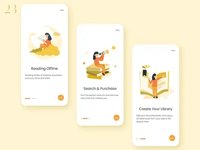 DailyUI 023 - Onboarding 023 book app book onboarding book store app book ui dailyui dailyui023 guide line guide page guidence onboarding onboarding app onboarding page onboarding screen reading app reading onboarding reading ui