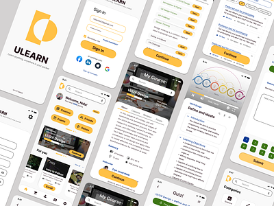 ULearn, Digital Learning Mobile App branding design education figma graphic design learning mobile mobile app mobile app design prototype school ui ui design user experience user interface user research ux ux design
