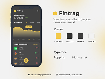 Fintrag - finance tracker - e-wallet - mobile app UI Design