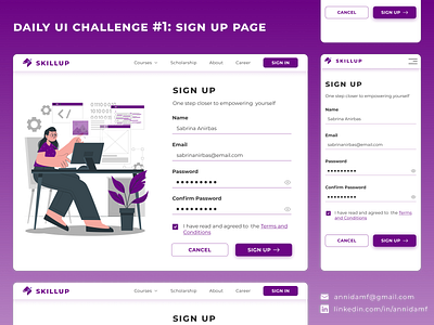 CREATE ACCOUNT - SIGN UP PAGE - DAILY UI CHALLENGE #1