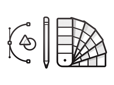 Designer Buddies | Illustration handle pantone pencil point shape vector