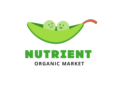 Nutrient Organic Market - Creative logo branding creative cute design dribbble food geometric groceries illustration logo market natural nature organic peas weeklywarmup