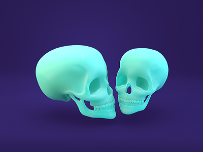 CGI: Rubber skulls 3d c4d cinema 4d design flat minimalist rubber shader skulls subsurface scattering zbrush