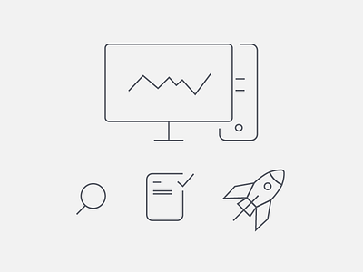 Casestudy analytics case flat icons light minimalist statistics study thin