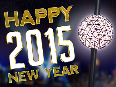Happy New Year 2015 3d blender new year