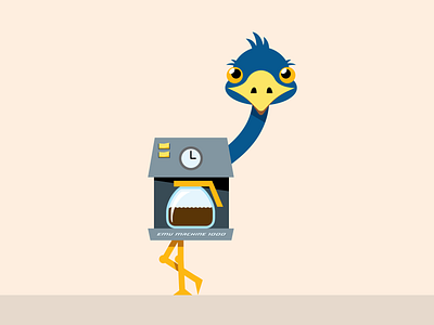Emu Machine coffee maker emu illustration