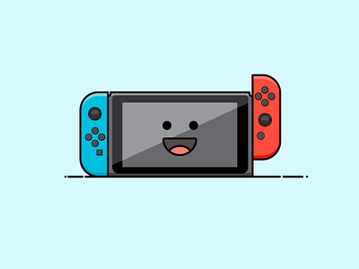 Happy Nintendo Switch cute illustration nintendo switch video games