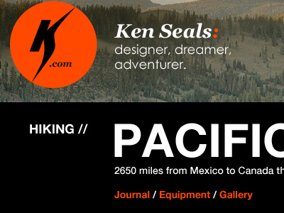 Hike detail - peek kenseals.me ken seals homepage design process nature hike hiking pct pacific crest trail detail