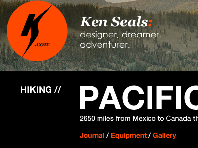 Hike detail - peek crest design detail hike hiking homepage ken kenseals.me nature pacific pct process seals trail