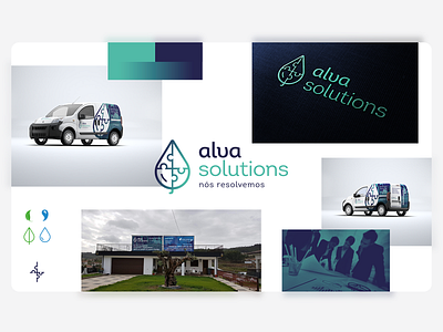 Alva Solutions - Moodboard blue branding design green identity logo logo design logodesign logos logotipe logotype mini van monogram puzzle van