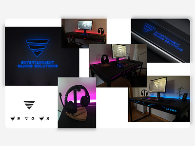 EGS - Moodboard desks ecommerce gaming gaming desk grid grid layout grid logo identity leds letters logo logo design logodesign logos logotipe logotype monogram rgb