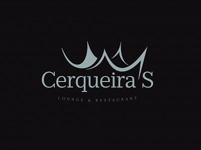 Cerqueira's crown logo logotipe monogram one color restaurant