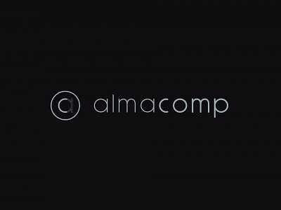 almacomp logo logotipe monogram one color