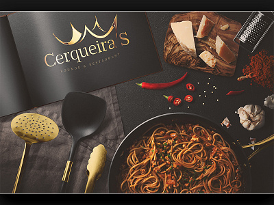 Cerqueira'S brand identity brand identity catering food gold golden hamburger kitchen pasta restaurant