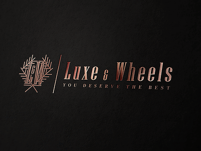 Luxe & Wheels Mockup application cars copper gradient identity letters logo logotipe luxury lw mockup monogram