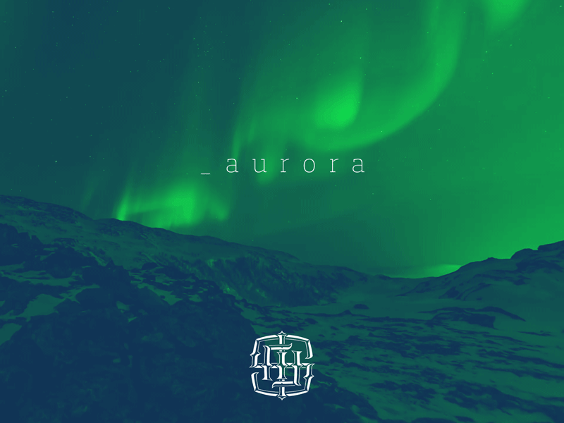 _aurora Music Promotion animation aurora duotone. blue. green gif monogram mountains plotoverse