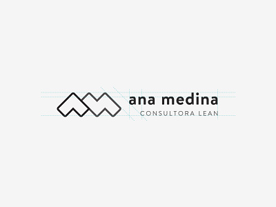 Logofólio Collection Volume 4 - grid construction Ana Medina consultant flat freelance grid grid layout grid logo grids lean logo logodesign logotipe monogram one color type