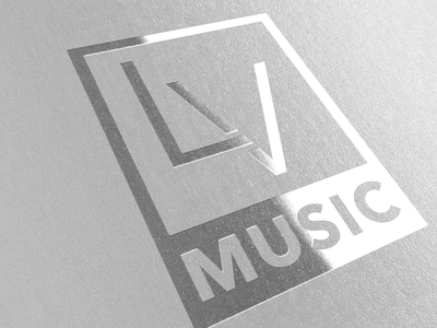 Silver Lv logo mockup music silver texture