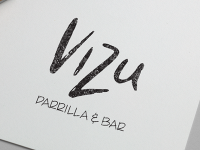 Vizu Logo grill lettering logo logodesign logotype paper