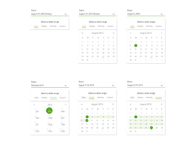 Calendar Picker calendar custom range daily dropdown month picker versatile week