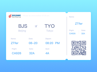 Dailyui 024 Boarding Pass 024 boarding dailyui pass