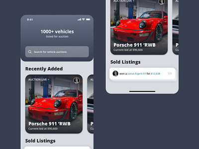 Vehicle Auction app app car ios mobile