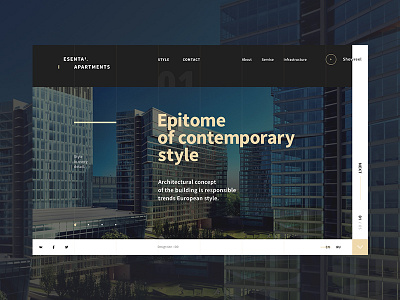 Esentai apartments apartments black luxury minimal portfolio promo website white