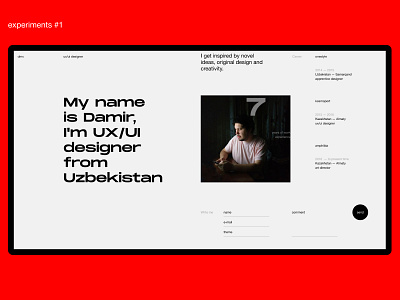 Personal portfolio #1 design desktop flat minimalism promo typography ui ux web website